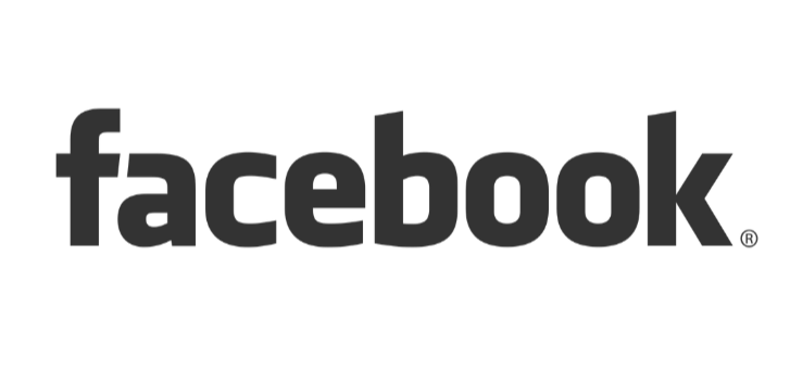 The Facebook logo in black text on a transparent background.