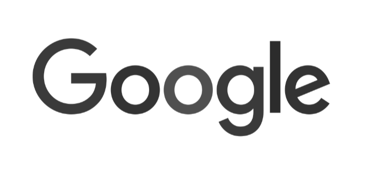 Google logo in black and gray on a white background.
