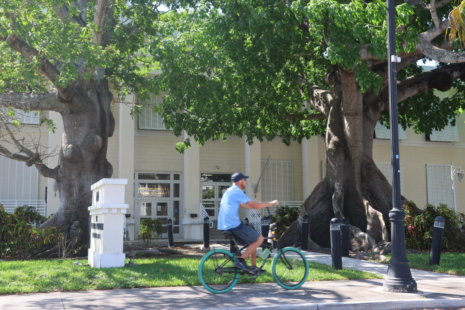 Biking man on Duval, Key West FL