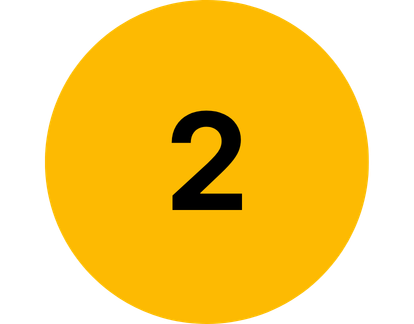 Un cercle jaune avec le numéro 2 en noir au centre.