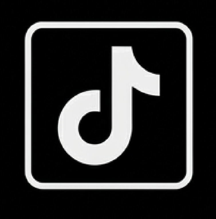 Logo de l'application TikTok sur un fond noir.