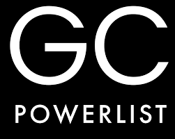 Black square with white text that reads "GC Powerlist"