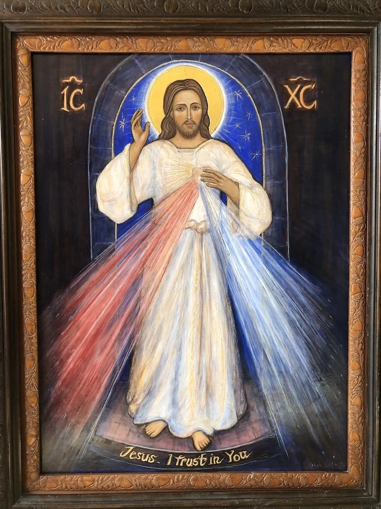 Divine Mercy (2025): Egg tempera painting with 23 karat gold leaf, on aged Cypress wood. SOLD. Available for commission.