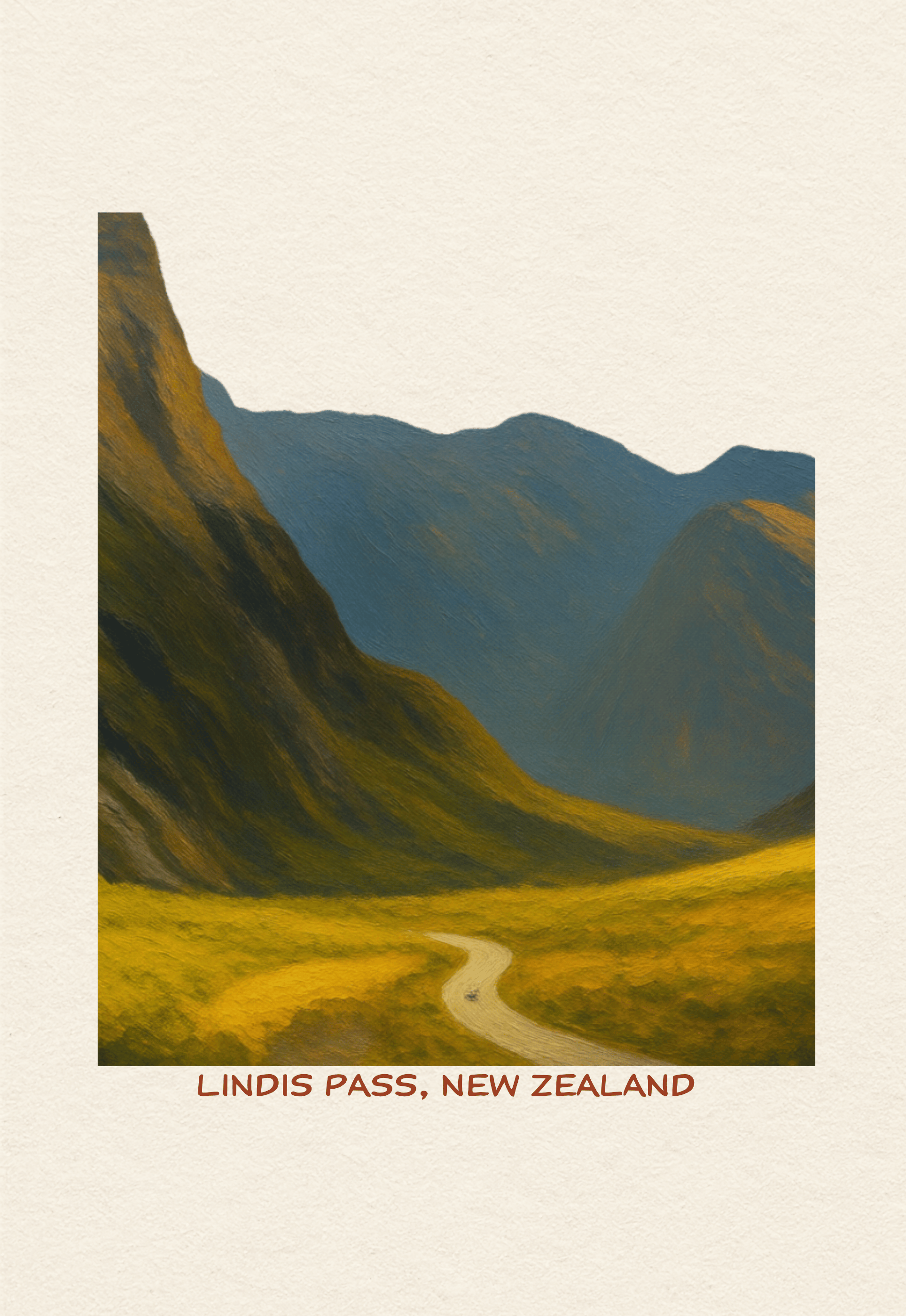 Lindis Pass Tea Towel | New Zealand Landscape Kitchen Gift