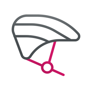 Grafik einer schwarzen und pinkfarbenen Kamera mit der Aufschrift 'LED Video'.