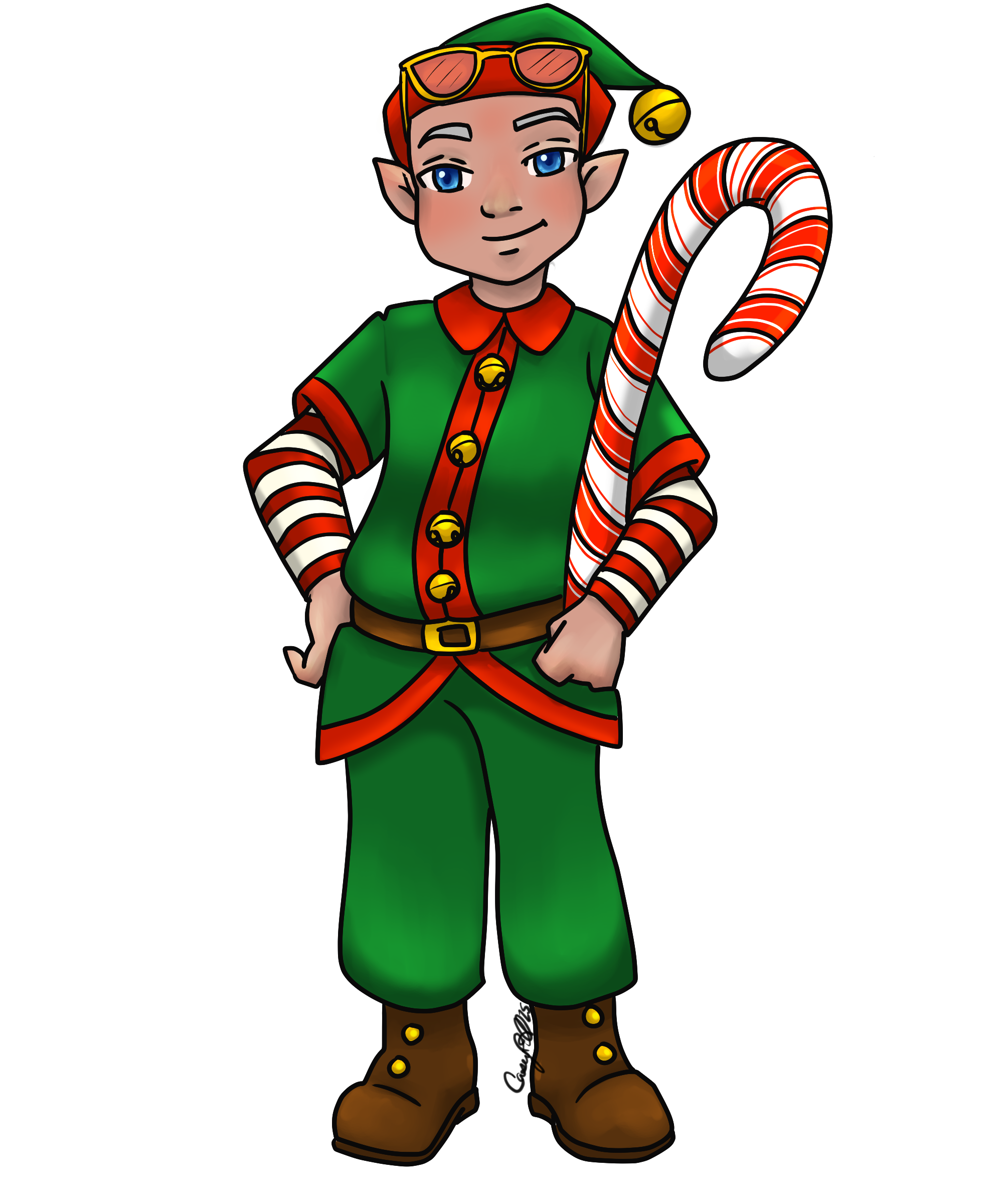 Commission request for a Bank manager to create Chibis of himself and his workers in regular work wear and Christmas costume wear so he could gift them with something more unique that holiday season.