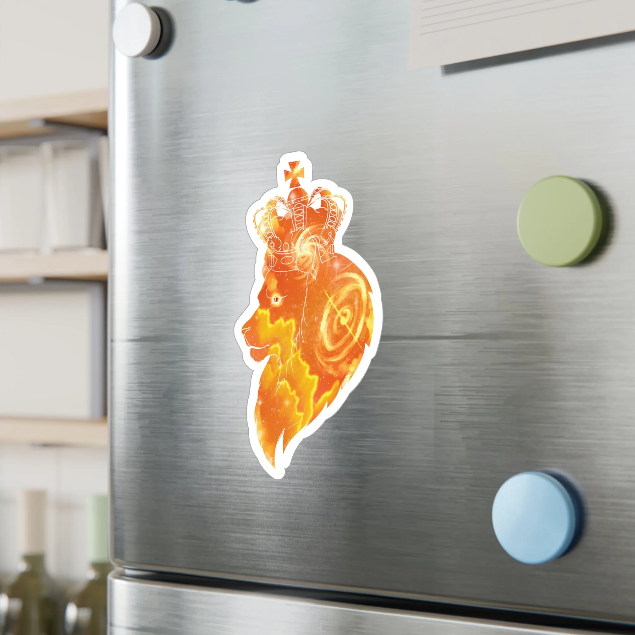 Celestial Lion Star Ring Vinyl Sticker