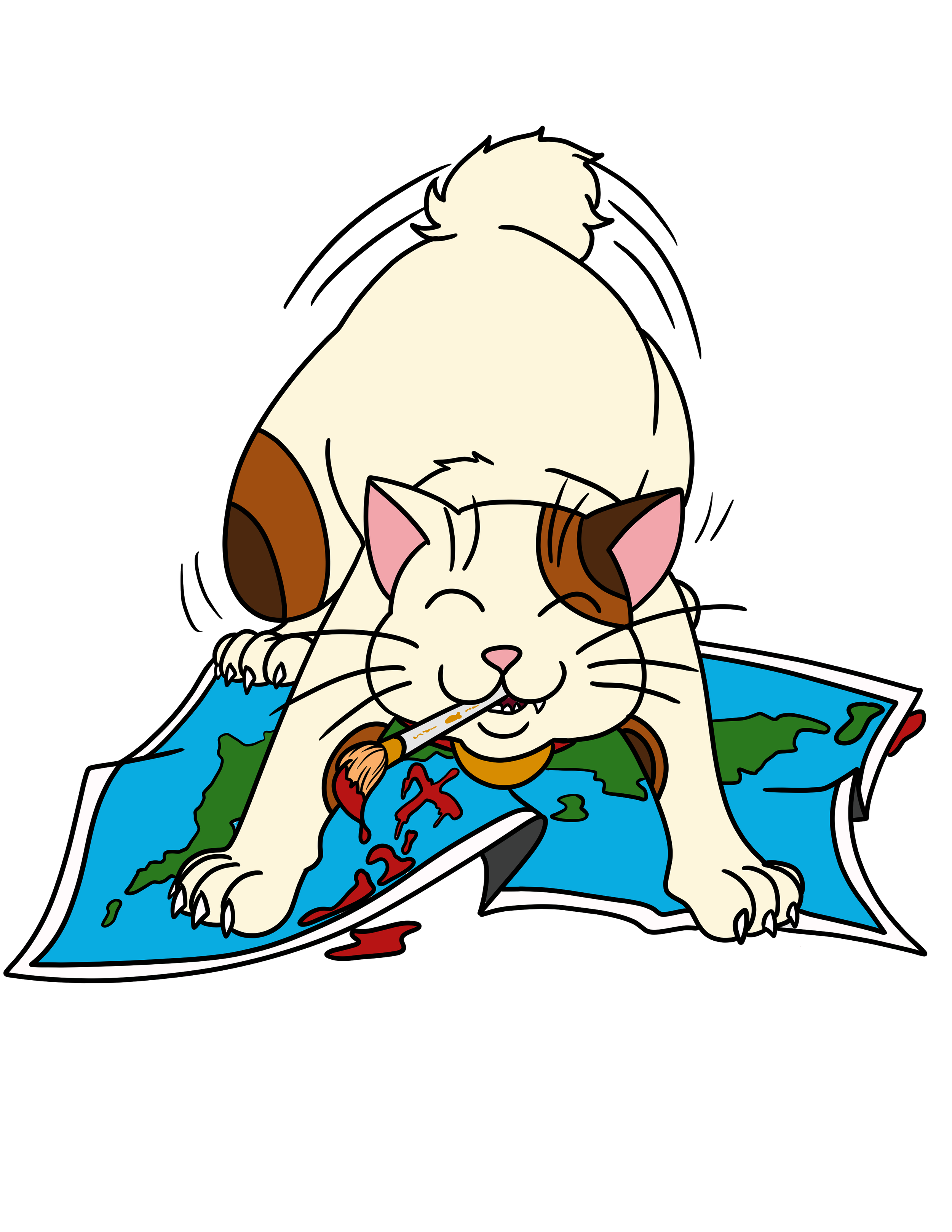 Clip art for Nan Desu Kan for their attendee books and for online use. This is NDNyan Cat.