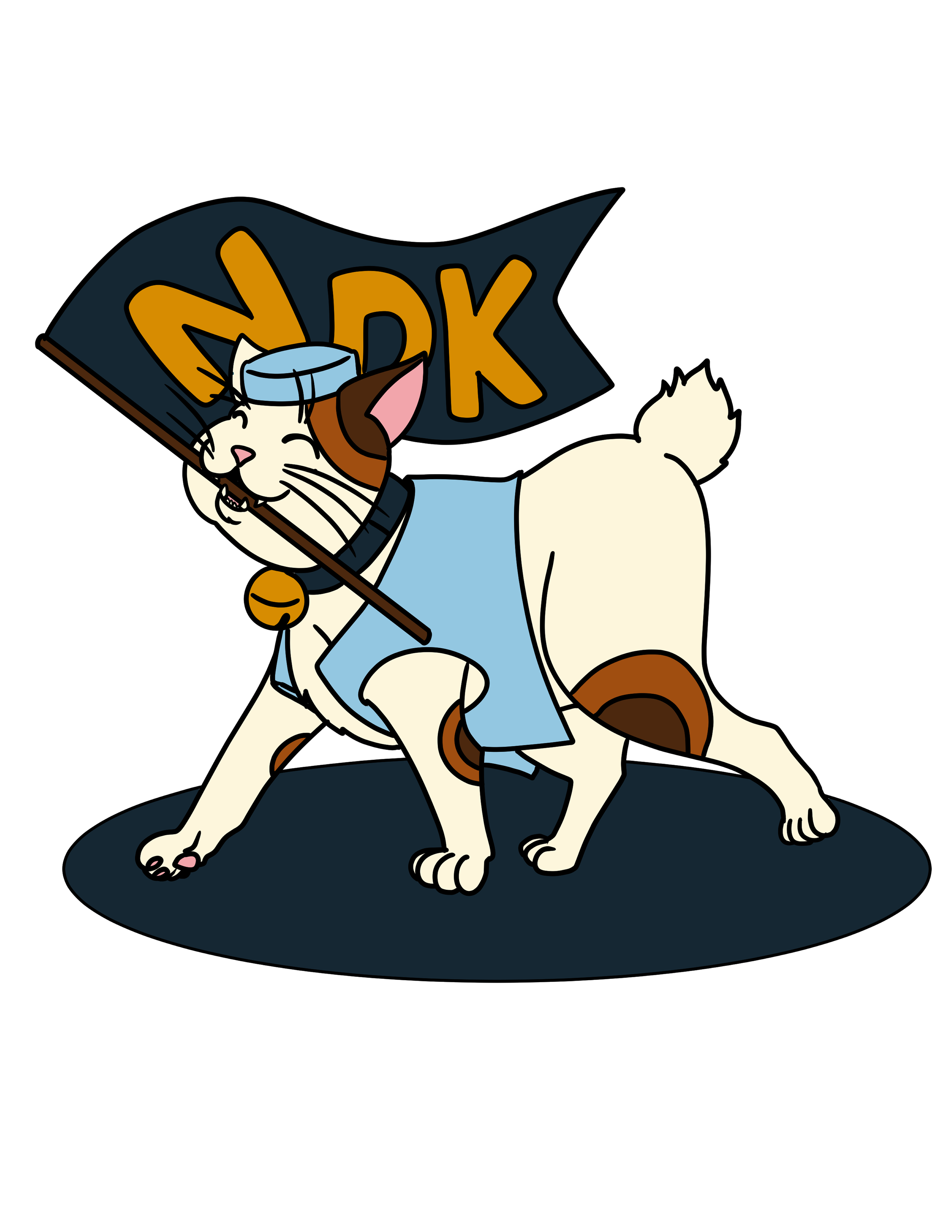 Clip art for Nan Desu Kan for their attendee books and for online use. This is NDNyan Cat.
