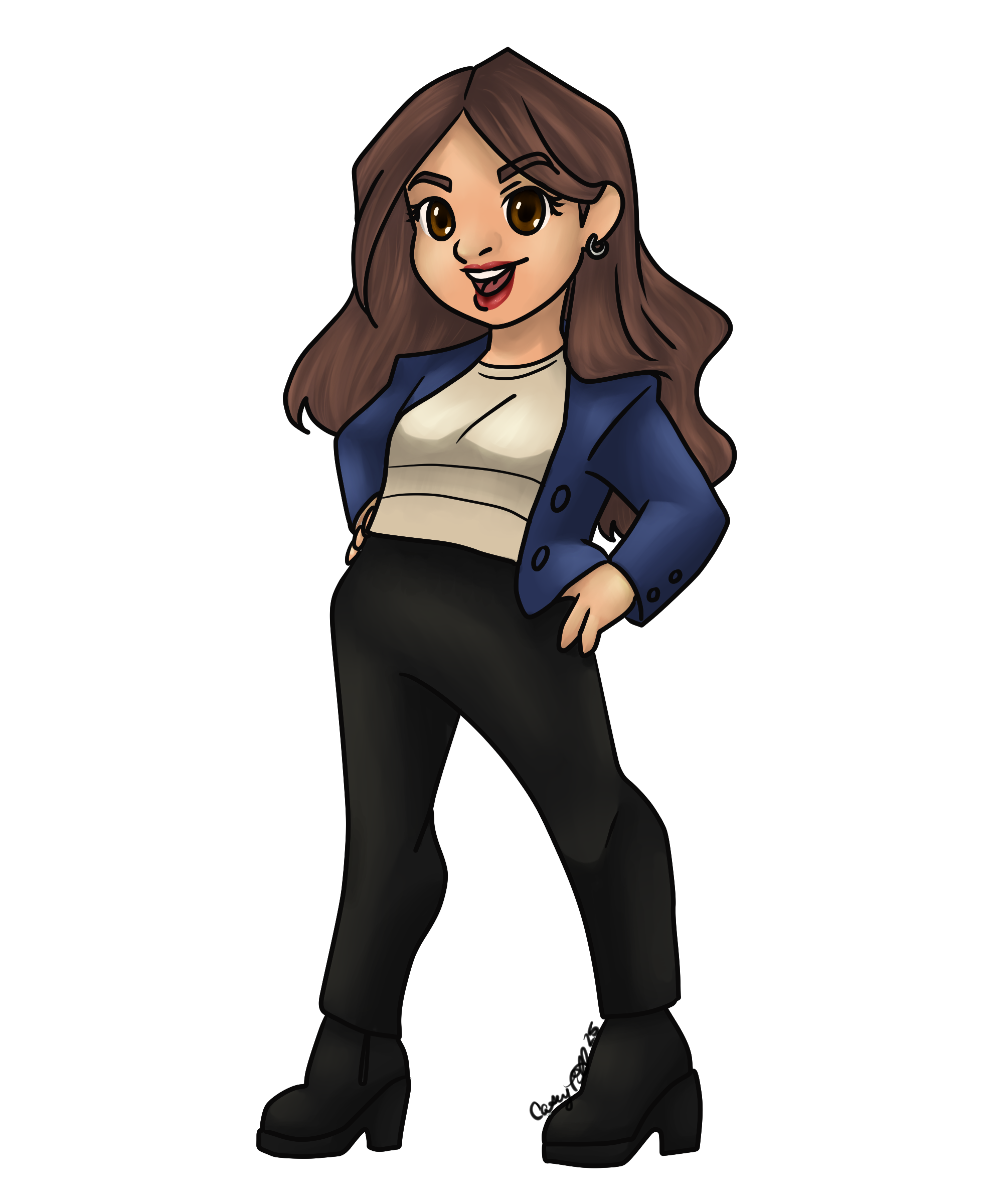 Commission request for a Bank manager to create Chibis of himself and his workers in regular work wear and Christmas costume wear so he could gift them with something more unique that holiday season.