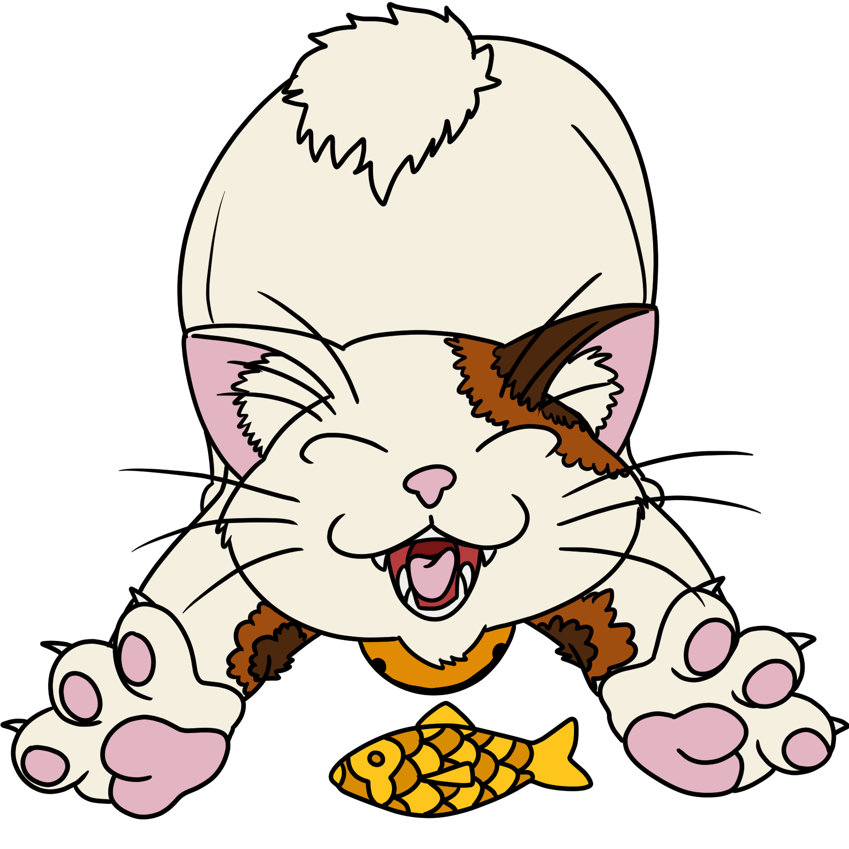 Clip art for Nan Desu Kan for their attendee books and for online use. This is NDNyan Cat.