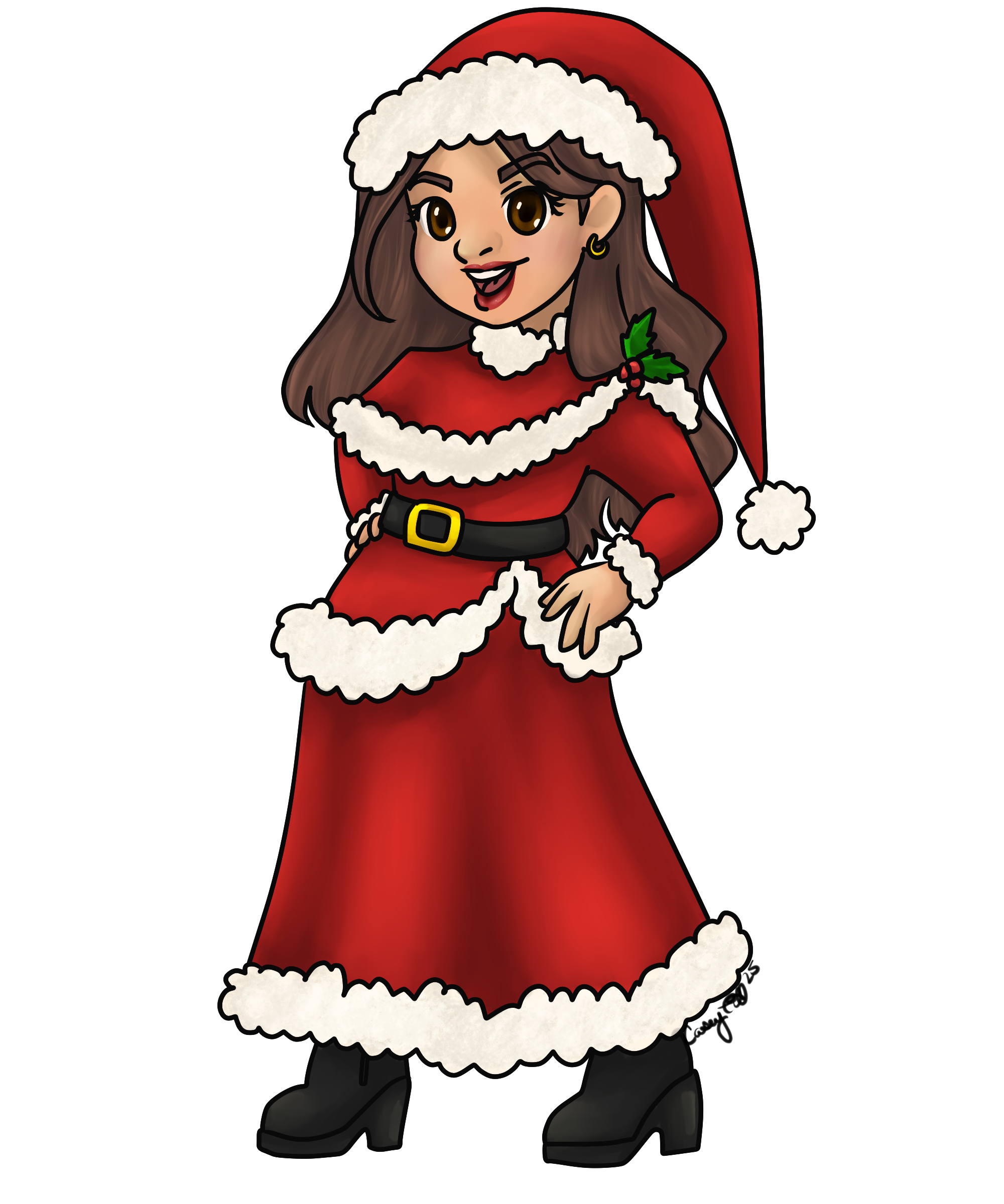 Commission request for a Bank manager to create Chibis of himself and his workers in regular work wear and Christmas costume wear so he could gift them with something more unique that holiday season.