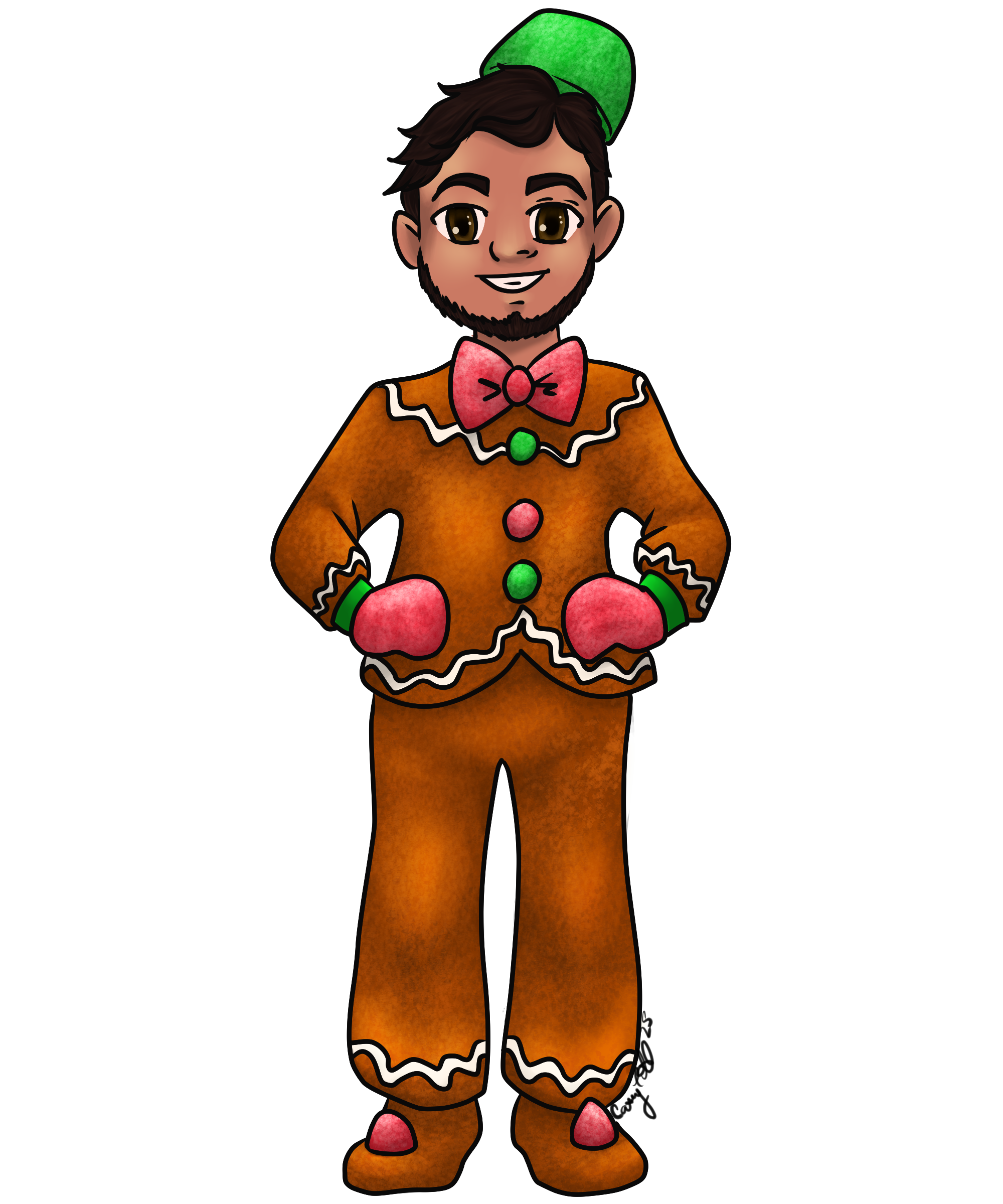 Commission request for a Bank manager to create Chibis of himself and his workers in regular work wear and Christmas costume wear so he could gift them with something more unique that holiday season.