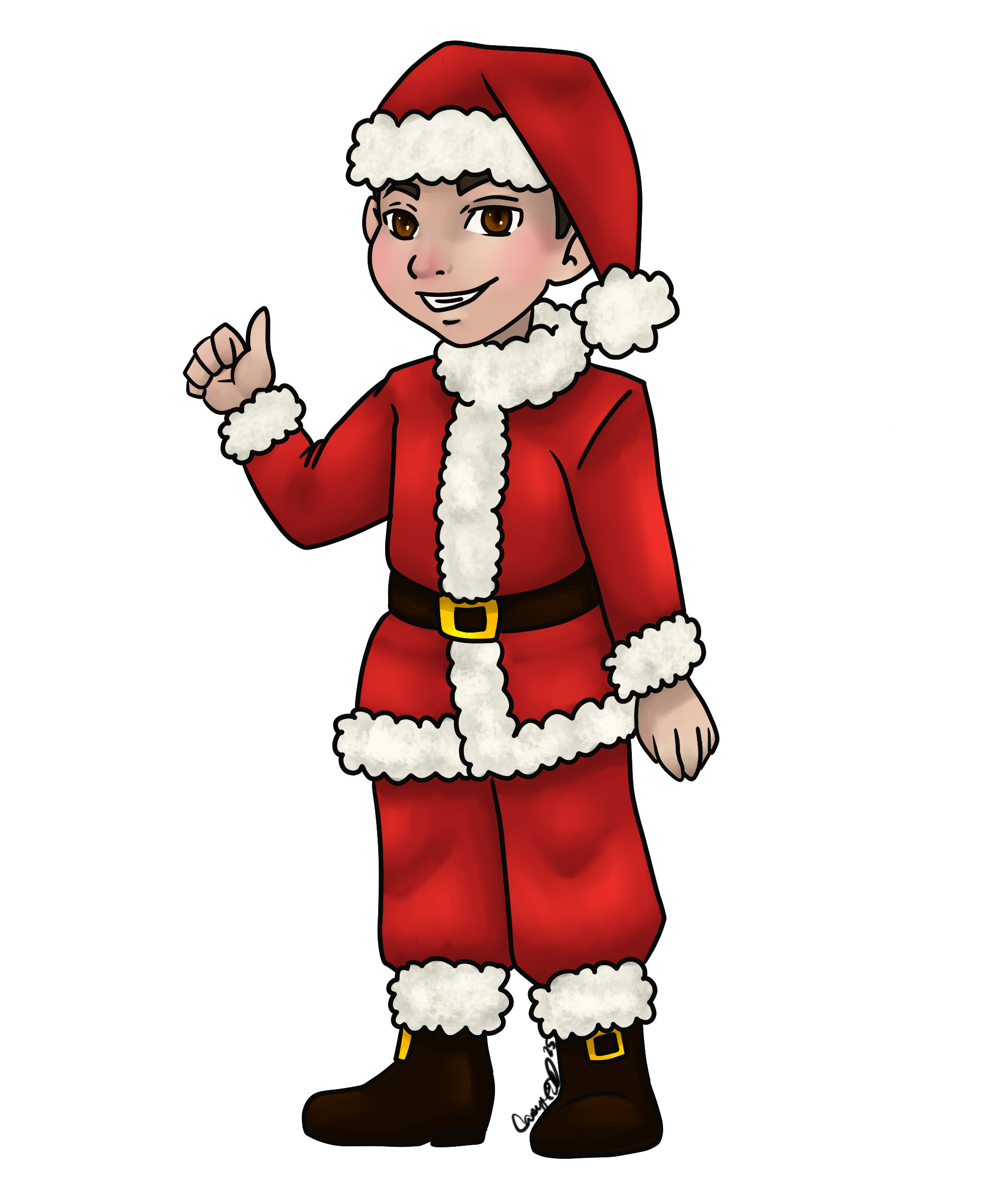 Commission request for a Bank manager to create Chibis of himself and his workers in regular work wear and Christmas costume wear so he could gift them with something more unique that holiday season.