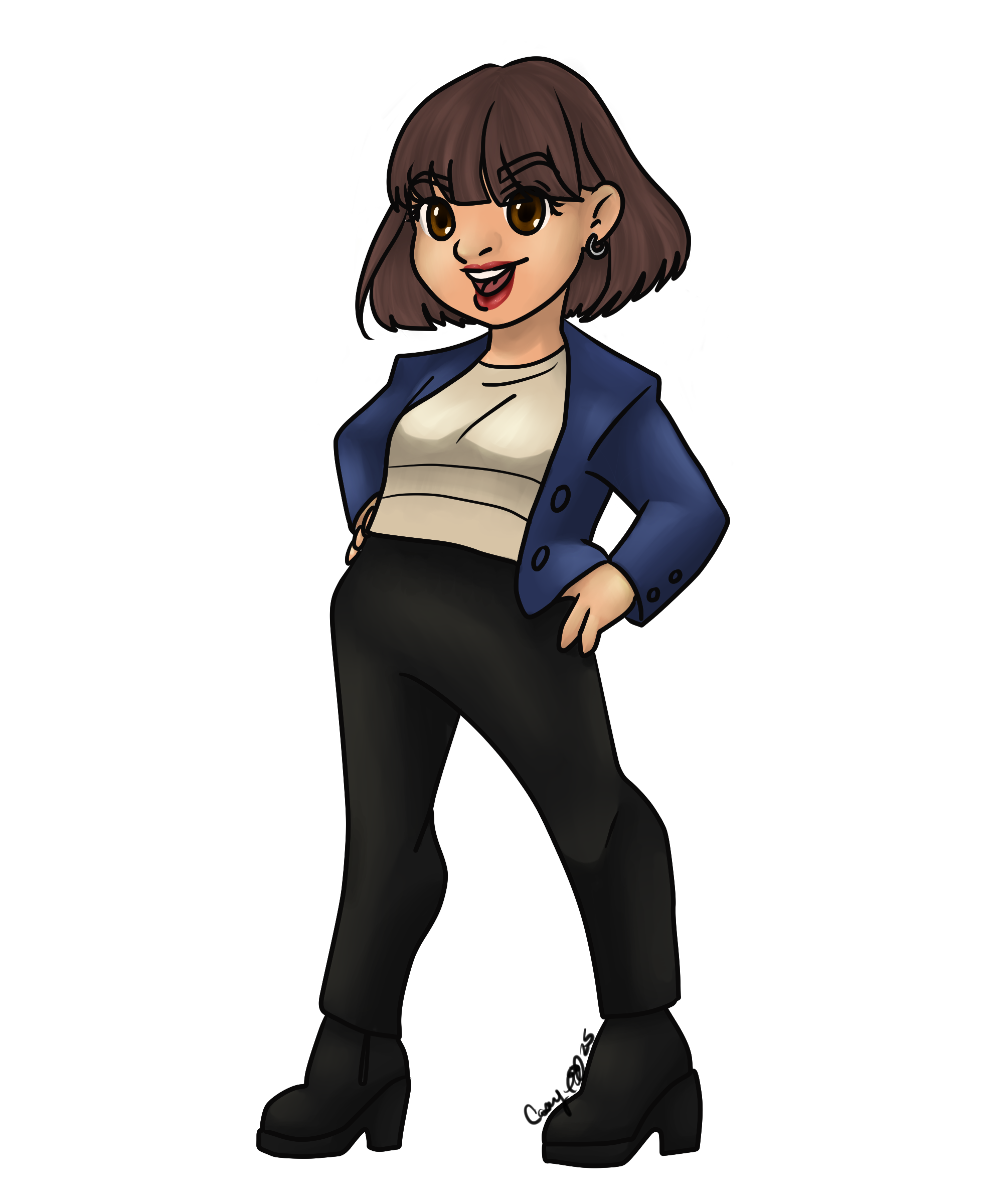 Commission request for a Bank manager to create Chibis of himself and his workers in regular work wear and Christmas costume wear so he could gift them with something more unique that holiday season.