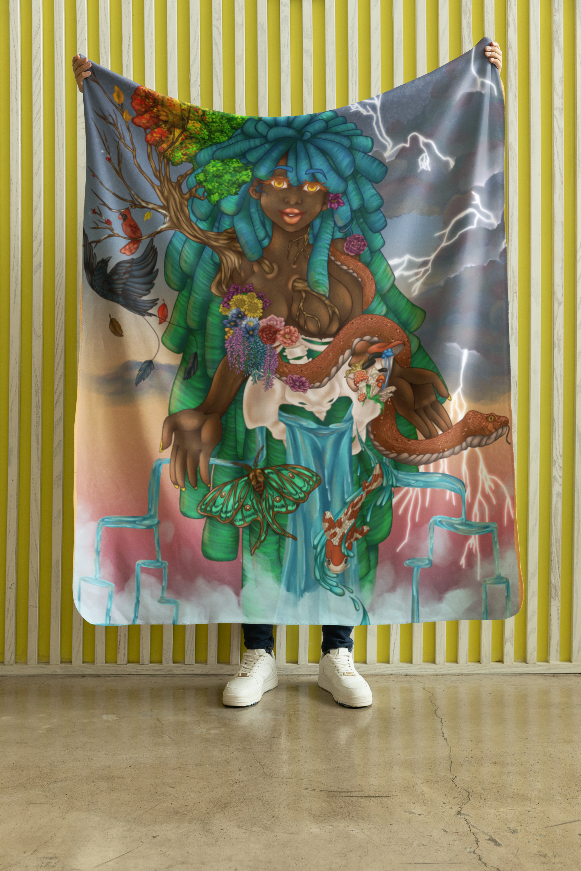 Mother Nature Sherpa Fleece Blanket