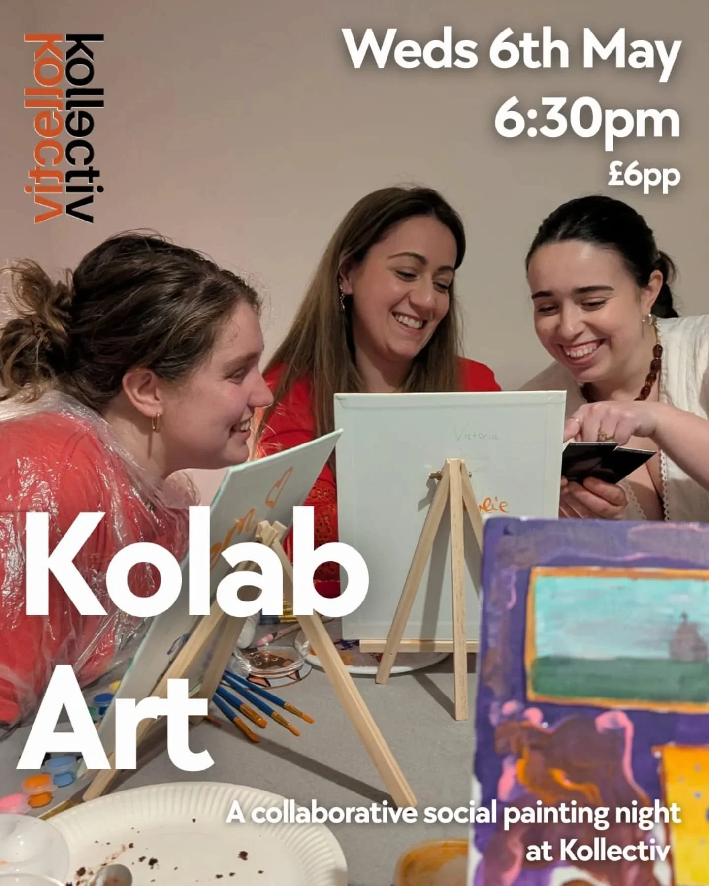 BRAND NEW EVENT ANNOUNCEMENT 📣😄 

We&rsquo;re sharing paints and pints at this bubbly social art night <3 

Paint anything or anyone you want but just know your friends will get a hold of your canvas too! 

We will create overlapping artworks in