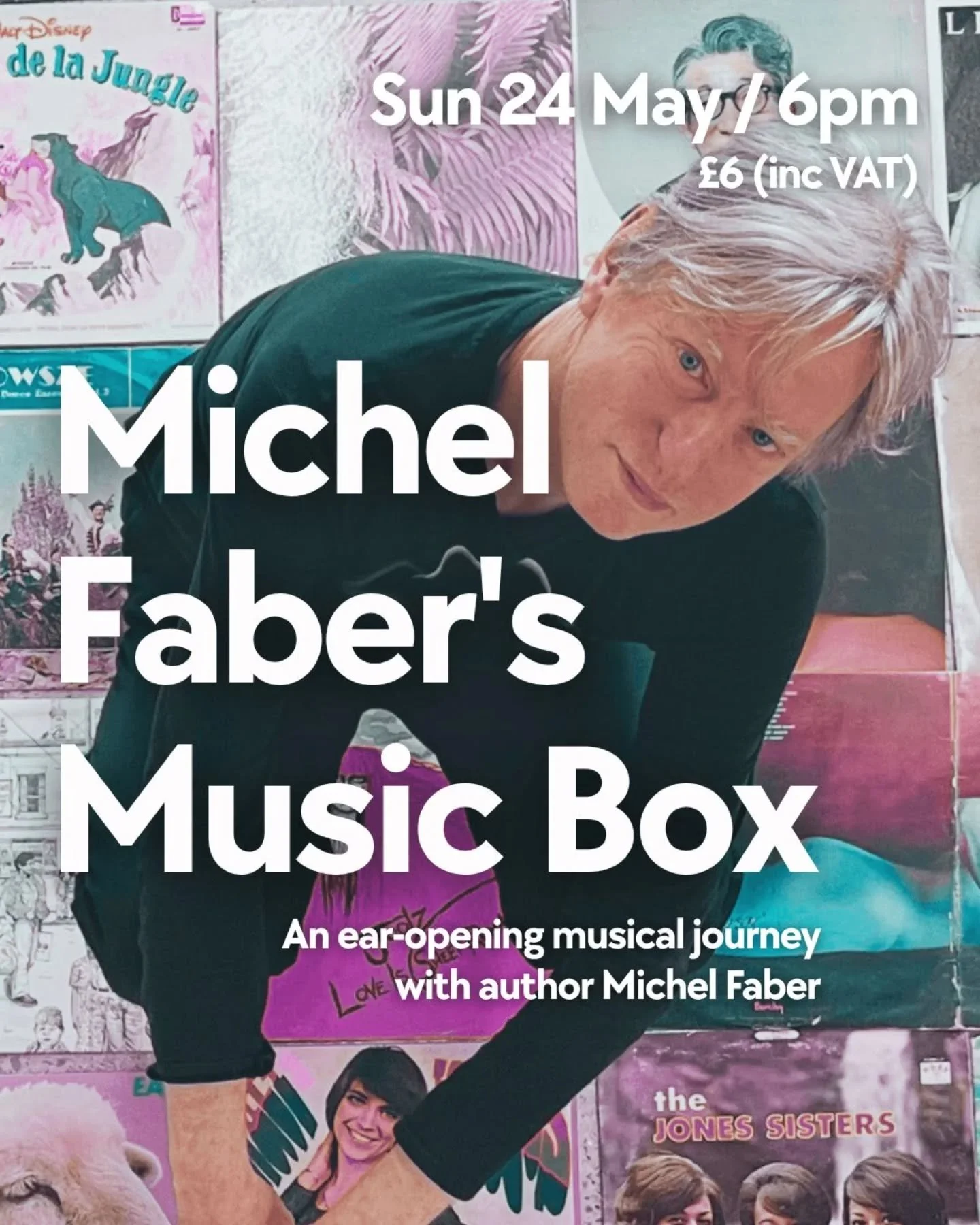MUSIC IN MAY! 📣

May is officially here, and we have lots going on.

One that has just been added is Michel Faber's Music Box

World-renowned novelist and music amateur, Michel Faber shares 12 tracks from his his varied record collection - some obsc