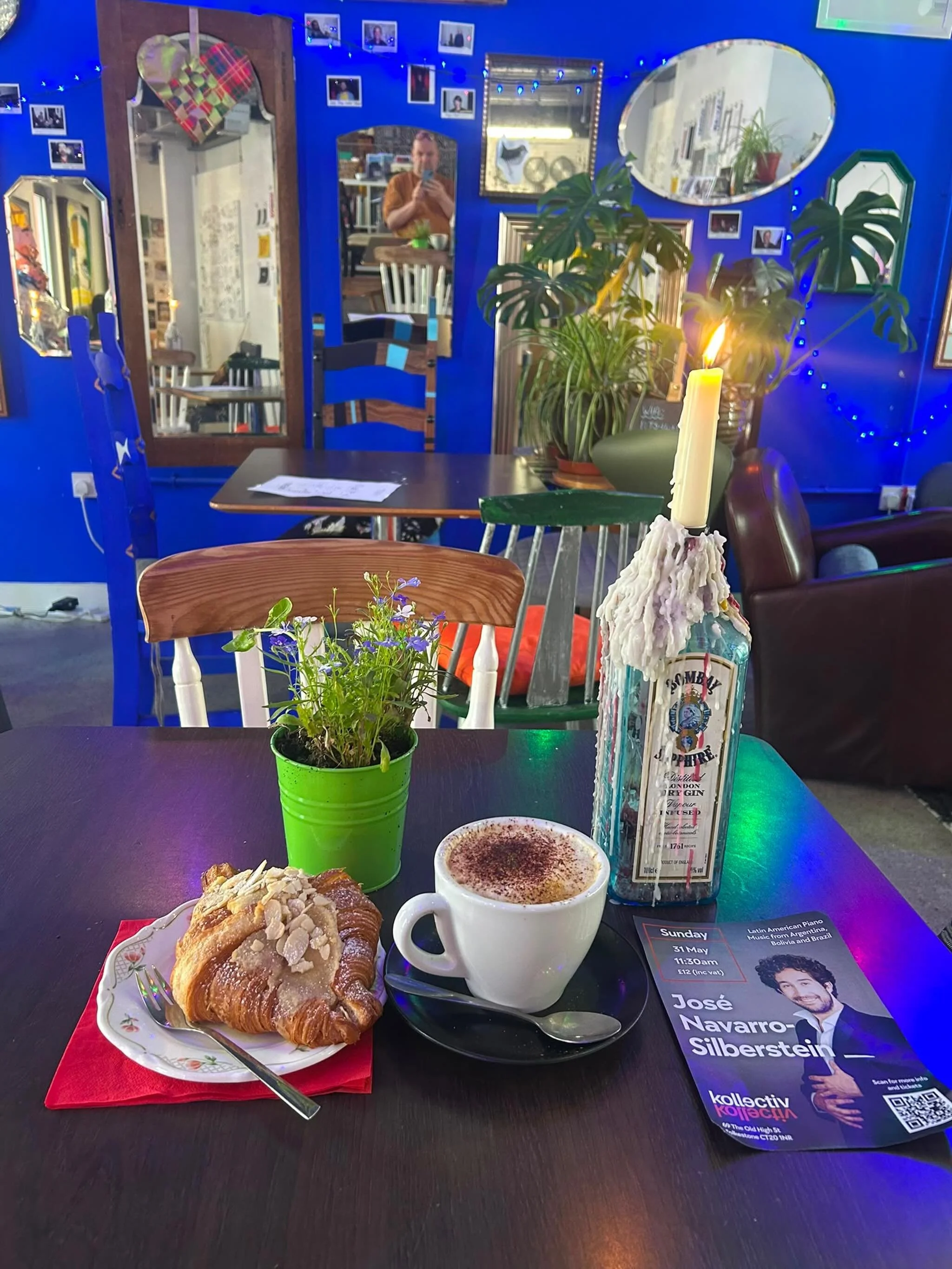 What a delicious day to open early! Ice drinks, beautiful wine, vegan pastries, great atmosphere, amazing art and lots of events! We&rsquo;re open from 10am today!