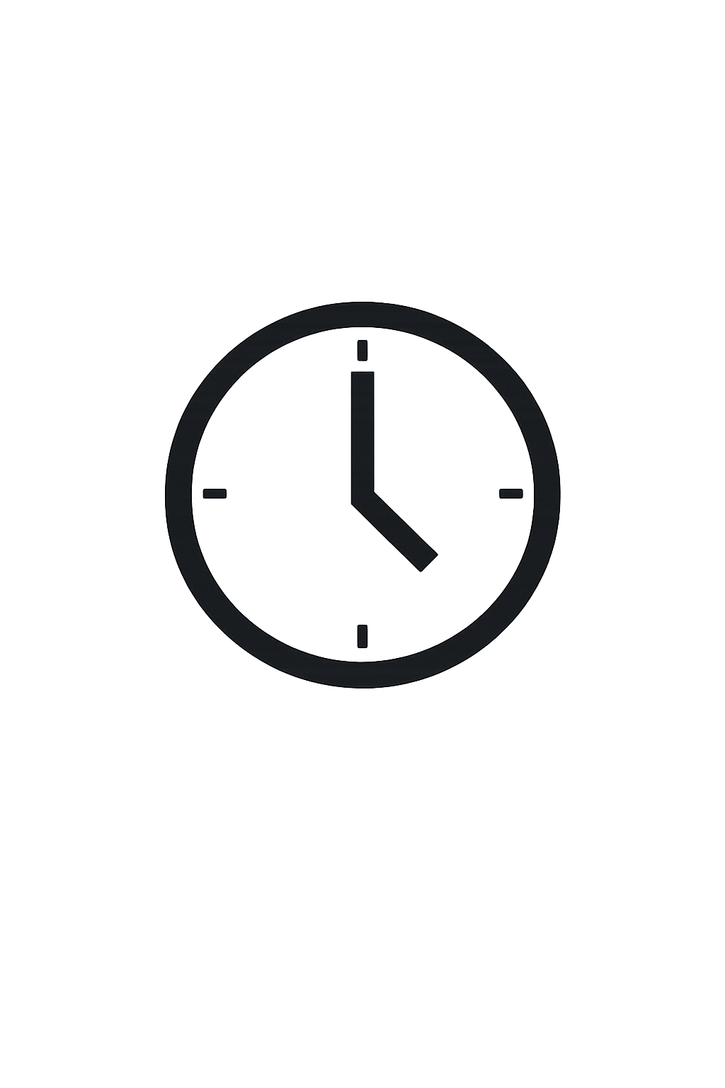 Une application montre l'heure sur un fond noir avec un motif d'horloge analogique affichant 3h30.