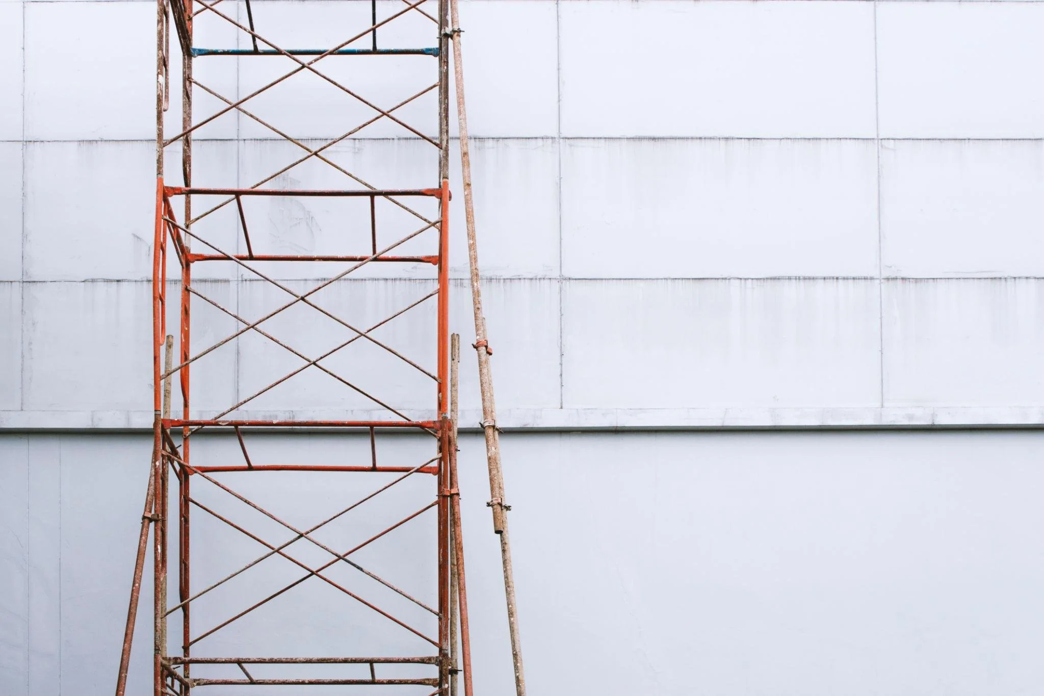 An image of scaffolding against the outside of a building