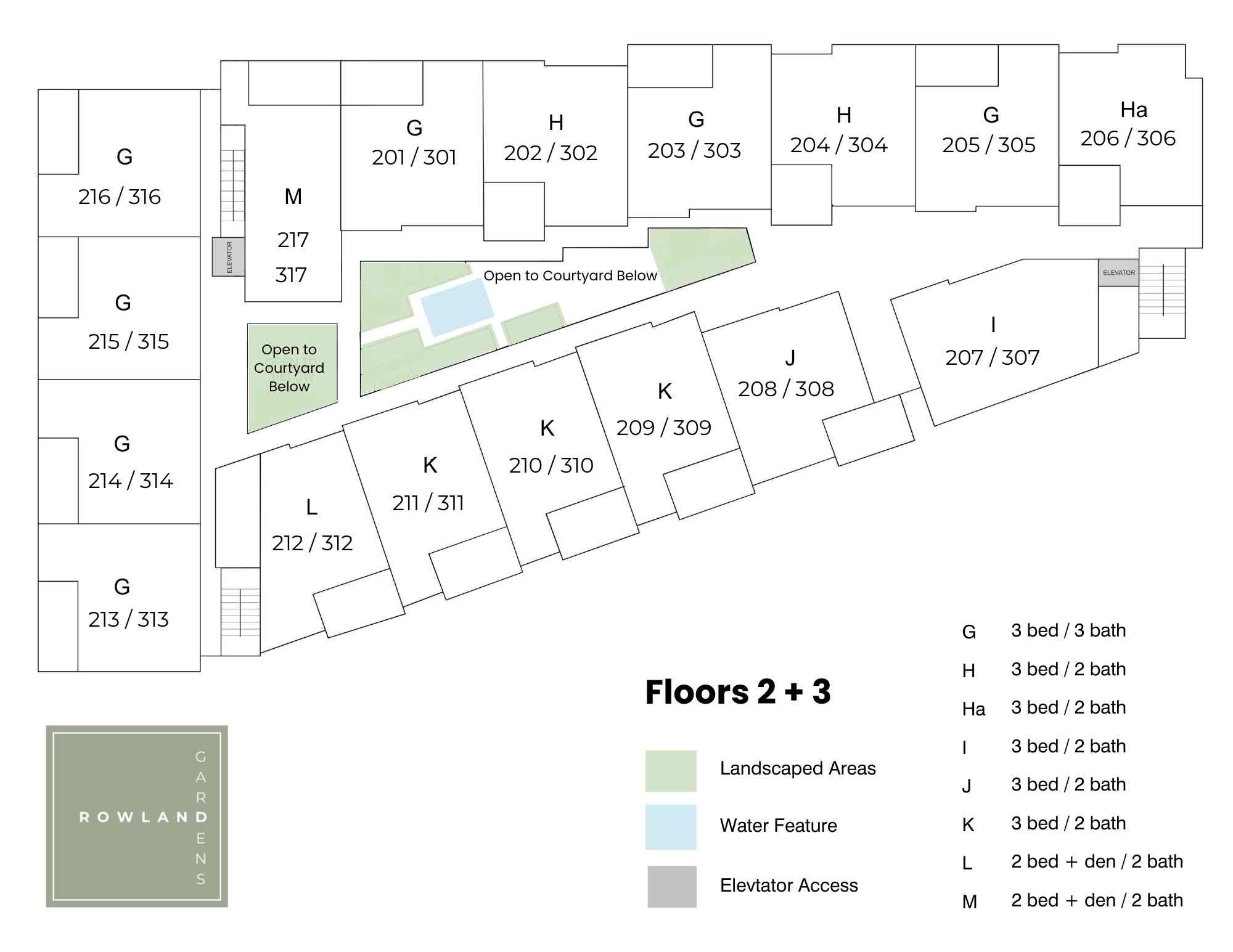 2nd + 3rd Floor Plan Site Map