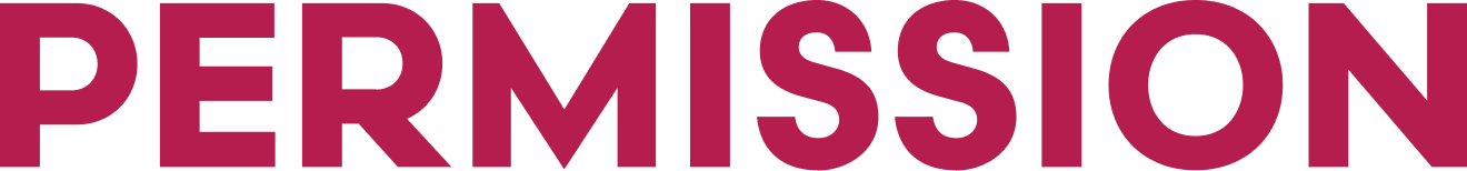 Text image with the word 'PERMISSION' in large, bold, magenta letters.