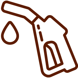 Fuel nozzle pouring gasoline