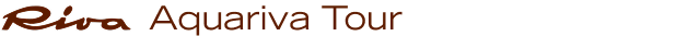 Text reading 'Riva Aquariva Tour' with a black background and orange and white text.