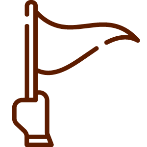 Outline of a flag attached to a pole.