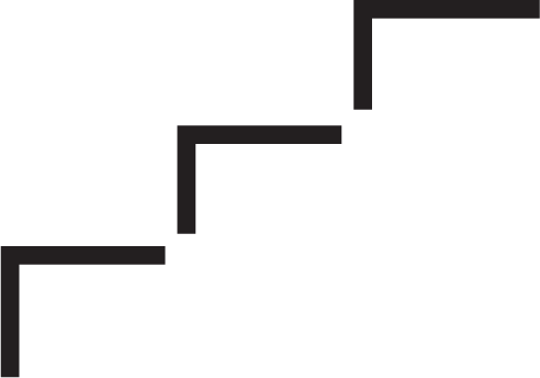 Black and gray staircase with shadow effect.