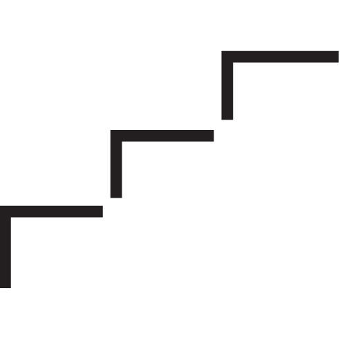 Black and white silhouette of a person climbing stairs with a briefcase, symbolizing career growth or progression.