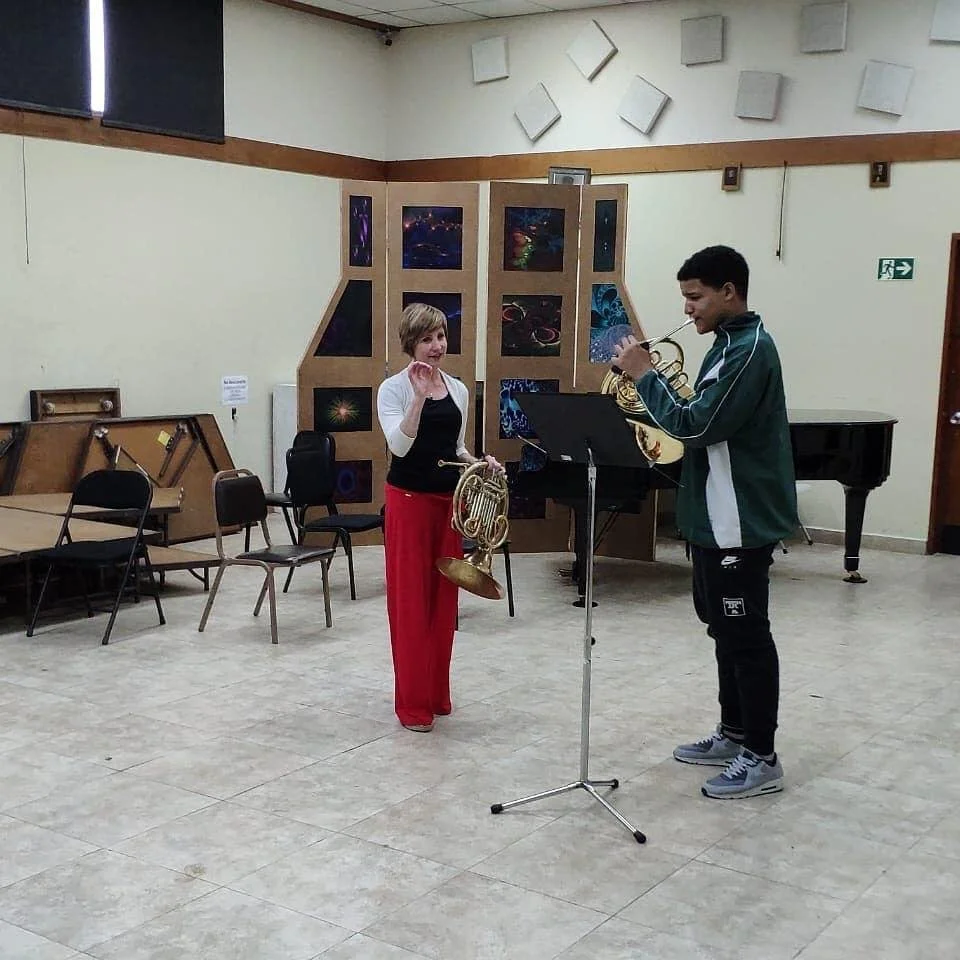 Kristina Mascher-Turner in a masterclass at the 2nd International Panama Horn Festival, 2019