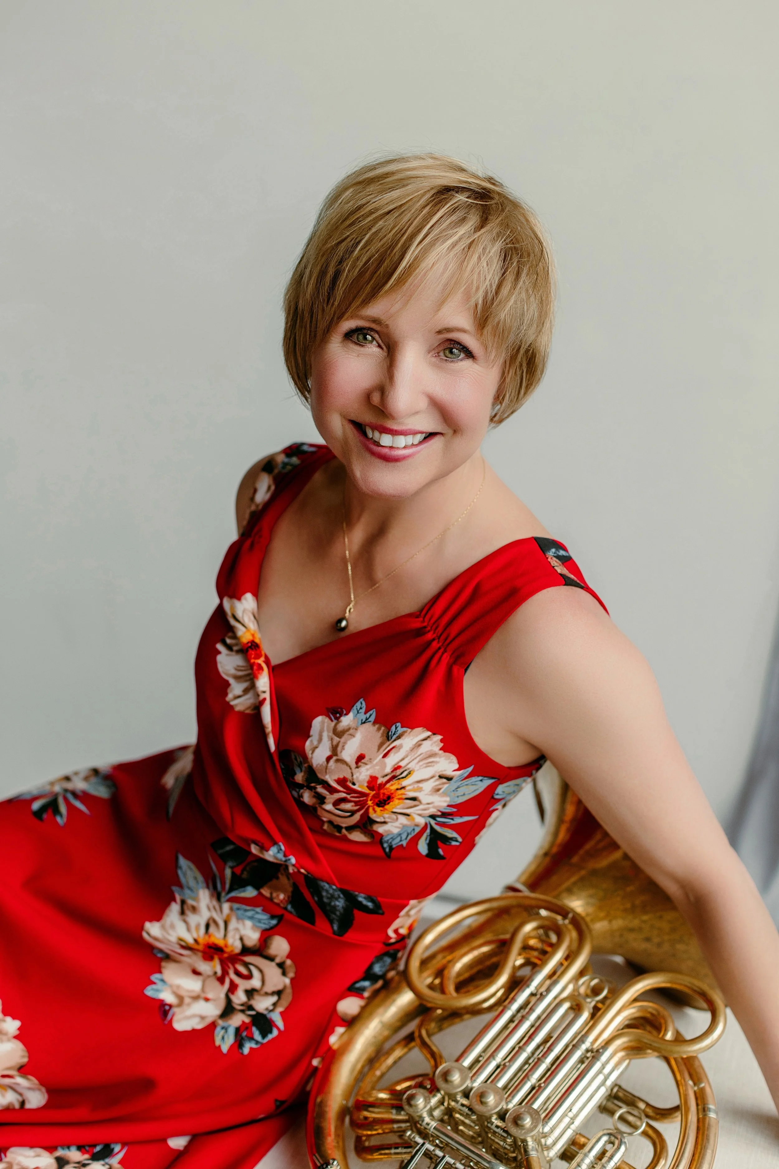 Kristina Mascher-Turner, internationally acclaimed hornist, with her French horn