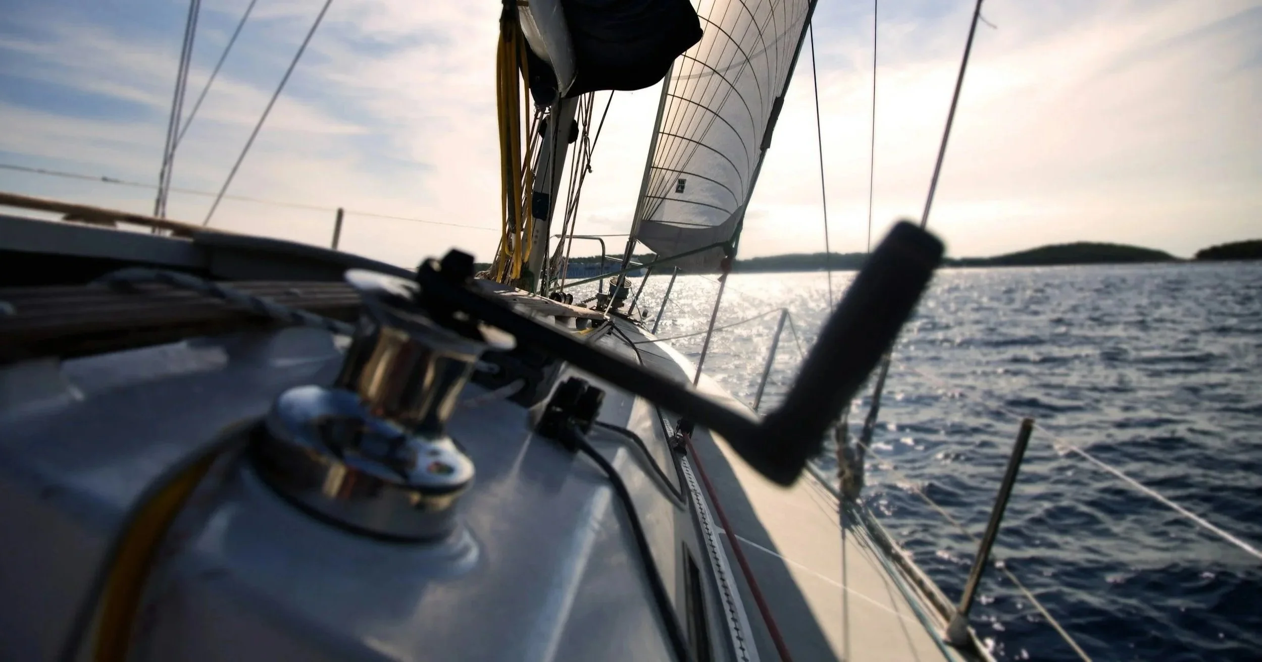 View from sailing yacht on Bermuda waters, representing strategic direction and insurance navigation expertise
