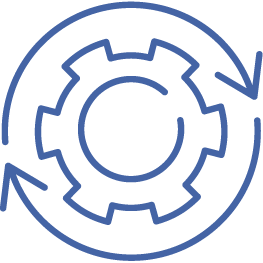 Circular process icon representing continuous risk management and insurance oversight