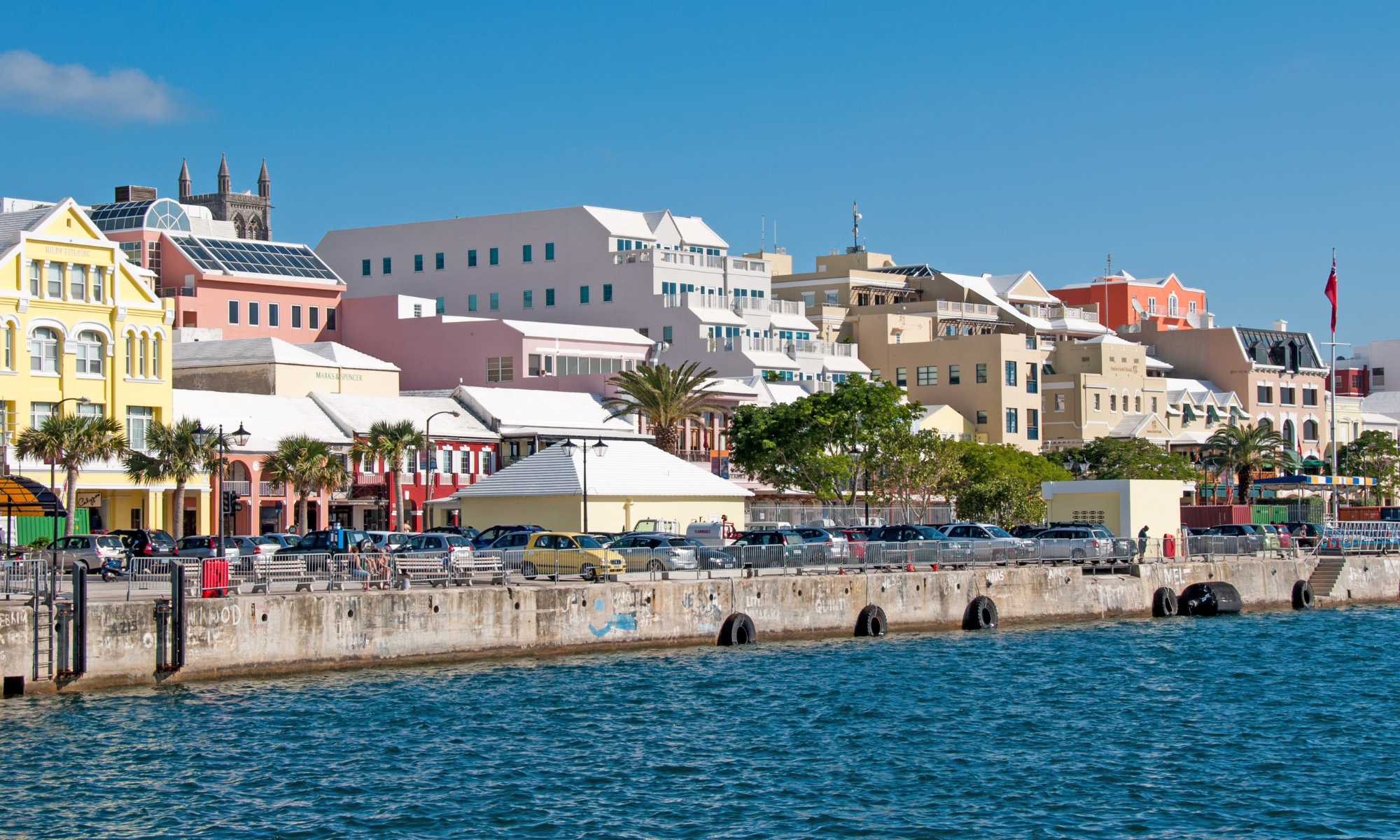 Hamilton Bermuda waterfront and harbour, global insurance hub for Atlantic Security Limited clients