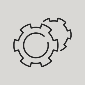 Interlocking gears icon representing operational efficiency and insurance management expertise