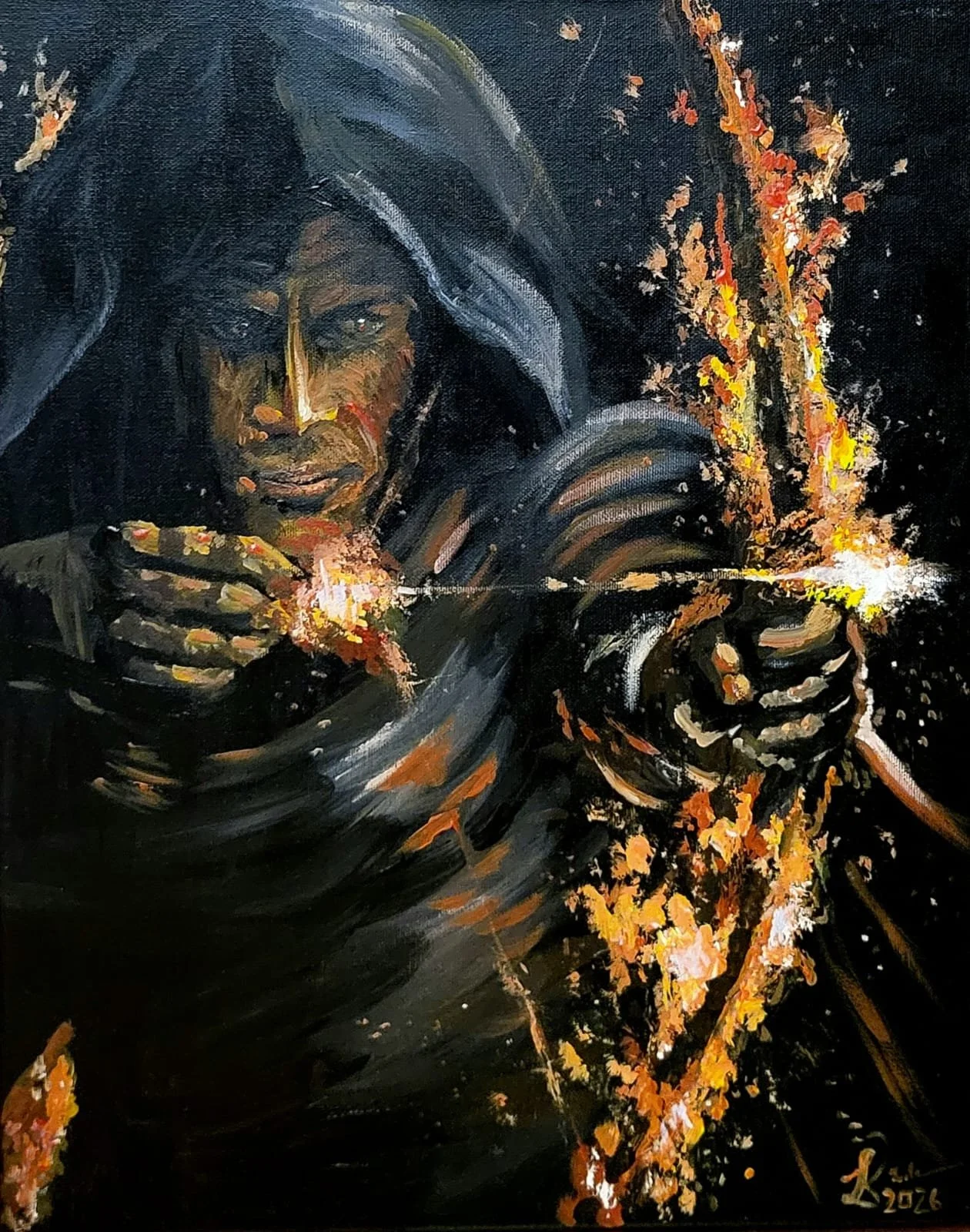 "Lichtkrieger" - Feb 26 - 40 x 50 cm - Acryl auf Leinwand - 
500 €