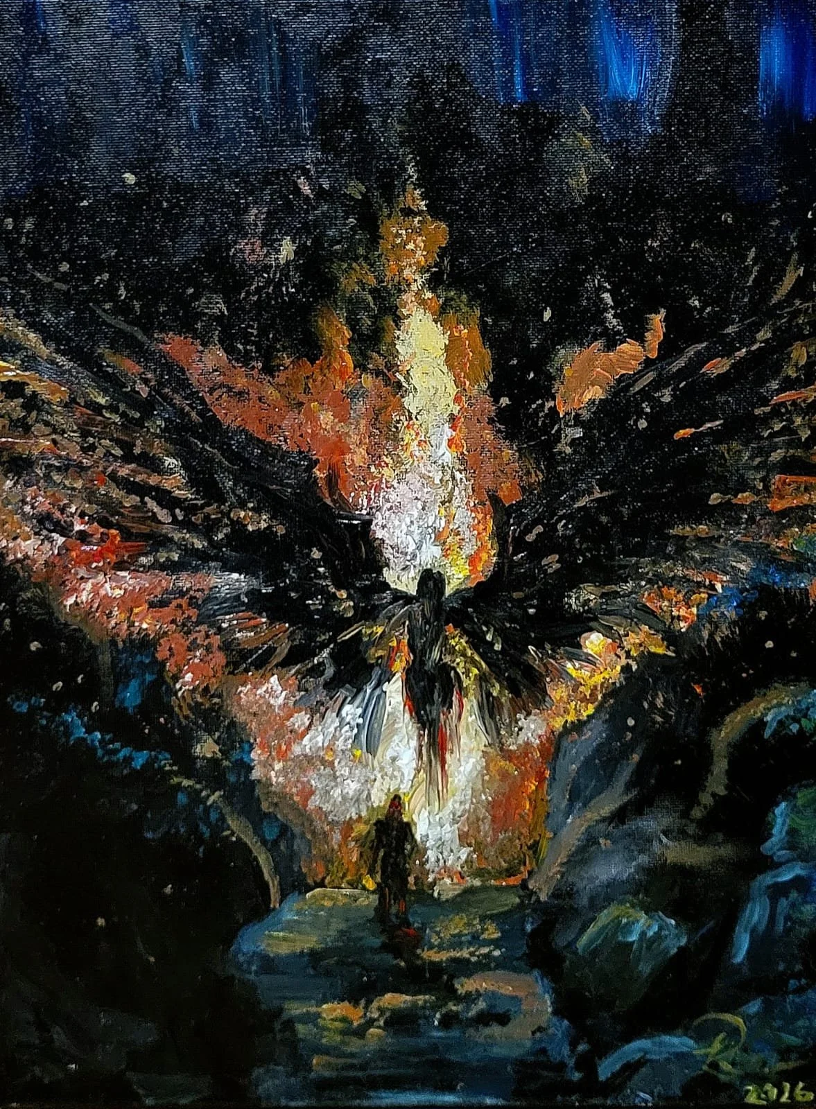 "Feuerseele" - Jan 26 - 30 x 40 cm - Acryl auf Leinwand -
450 €