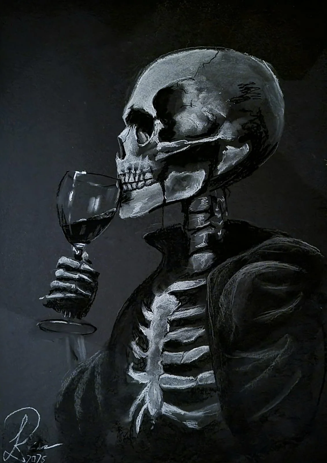 "Lifeblood" - April 2025 - 50 x 70 cm - Pastellkreide auf Tonpapier - 350 €
