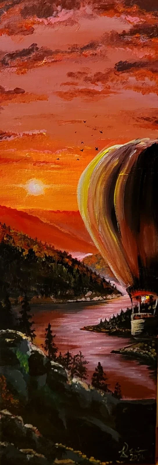"Sunrise air" - März 2026 - 20 x 60,5 cm - Acryl auf Leinwand -
500 €