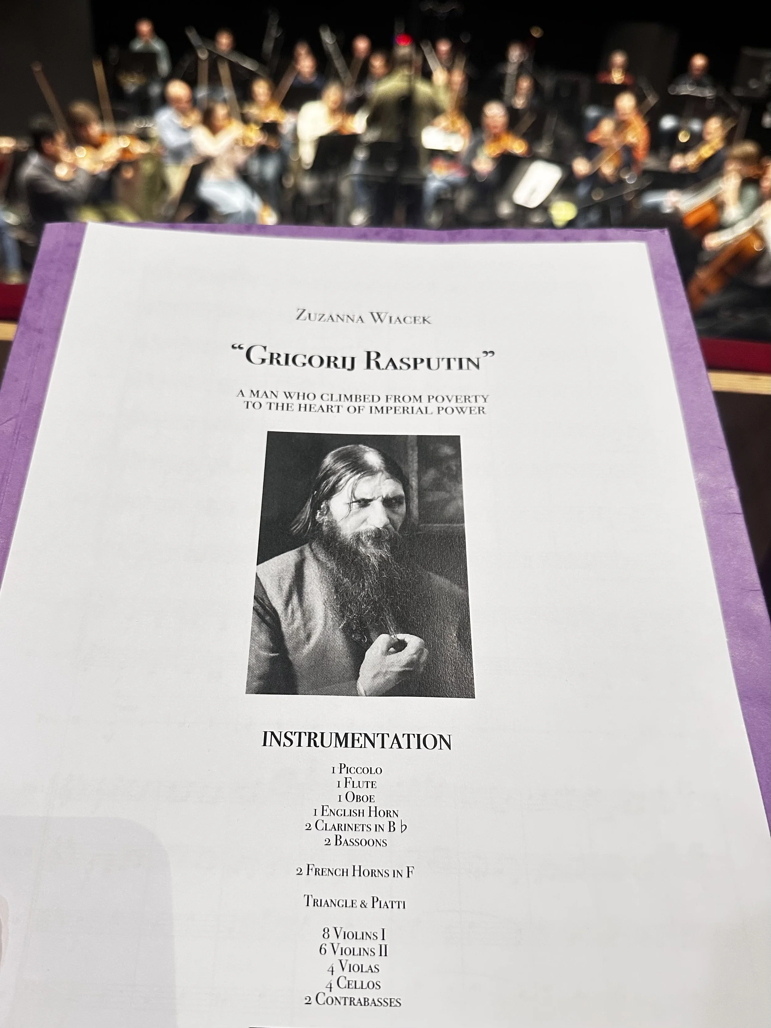 'Grigorij Rasputin' by Zuzanna Wiacek - Music Score title page.