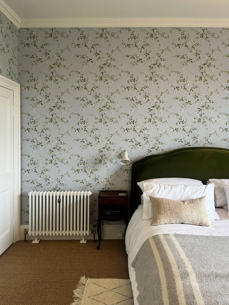 Restored bedroom in Category A listed Georgian townhouse, Stockbridge Edinburgh