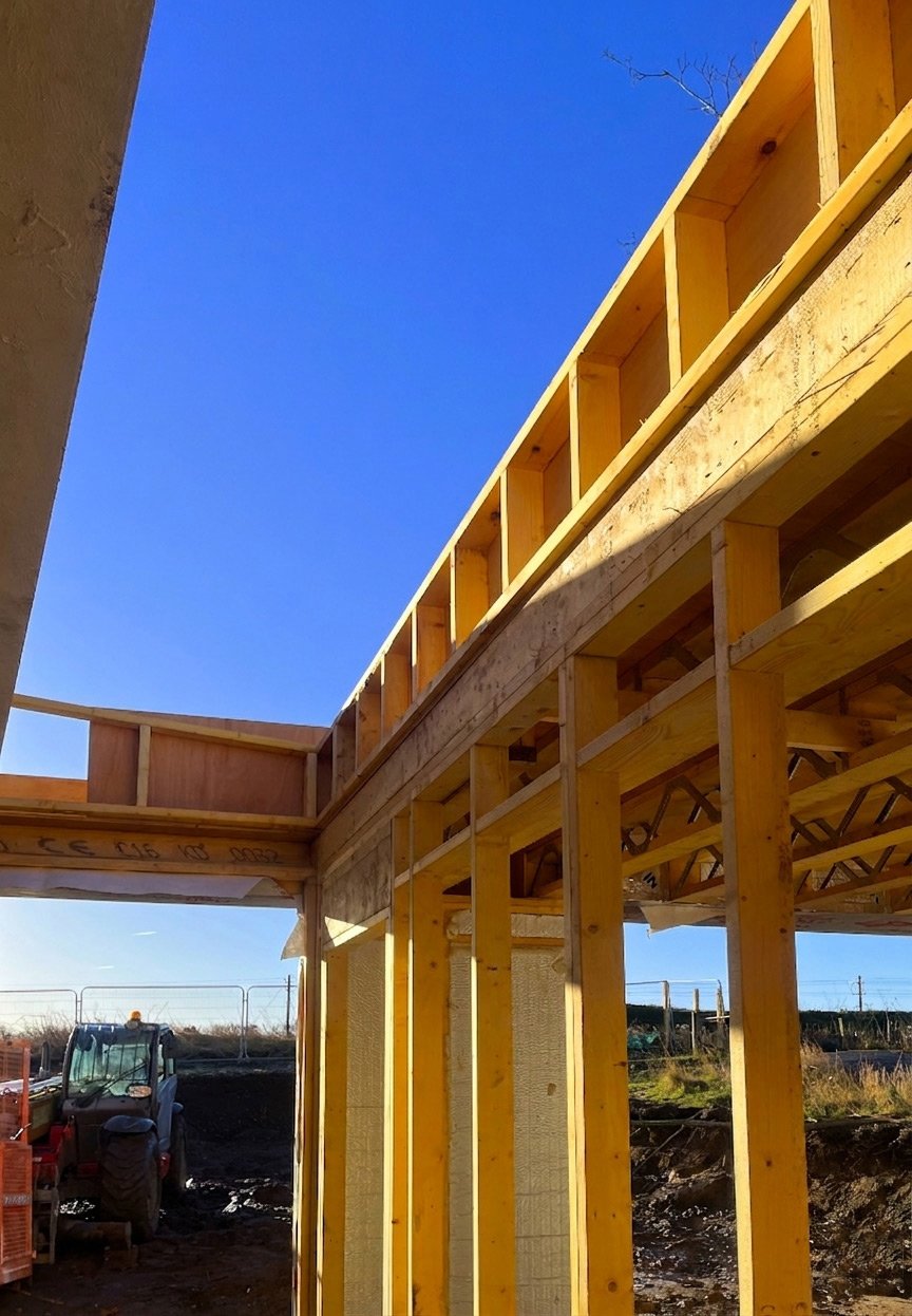 New-build house Edinburgh — open-plan ground floor connecting interior to garden and landscape
