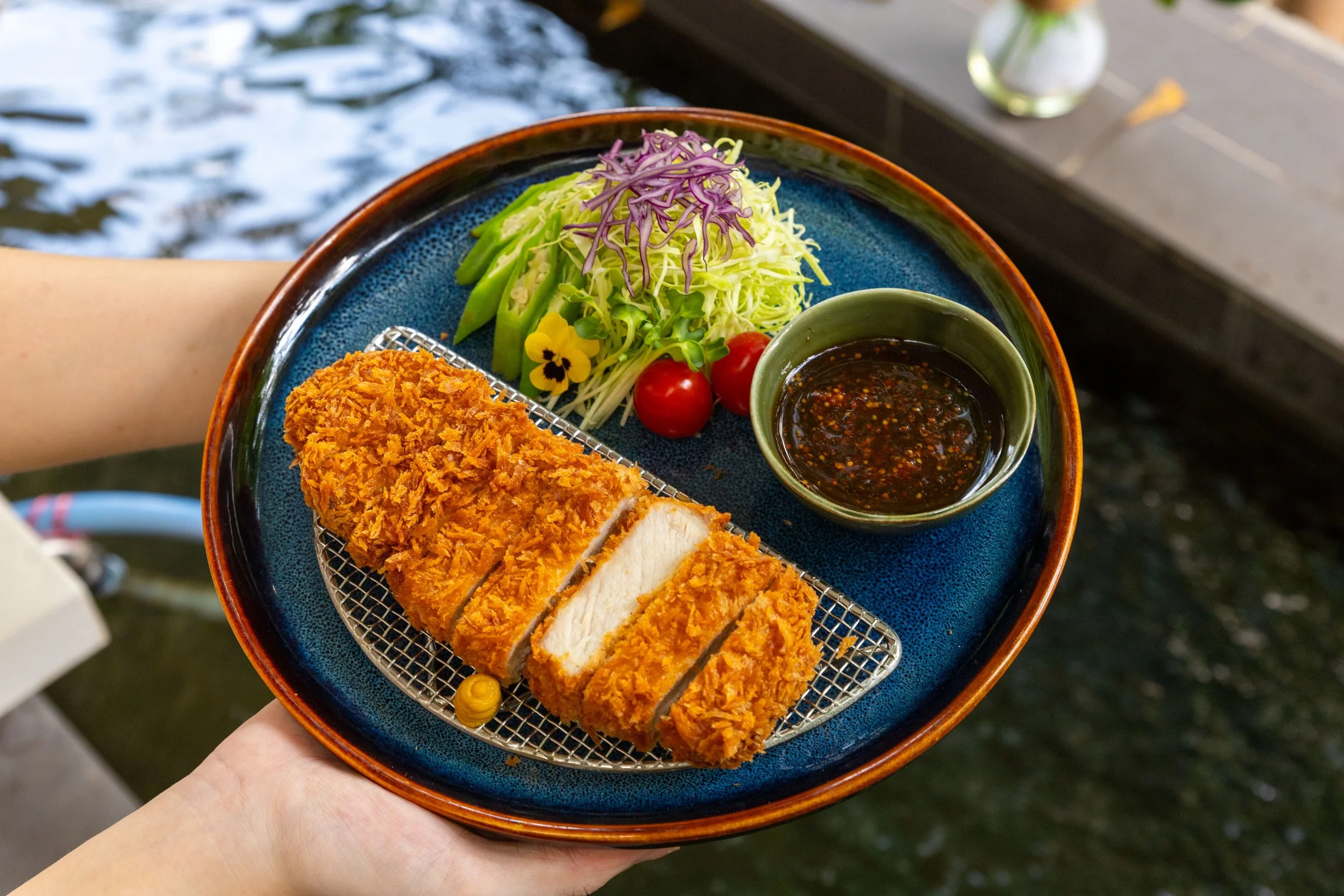 tonkatsu breaded pork cutlet served with rice, Japan