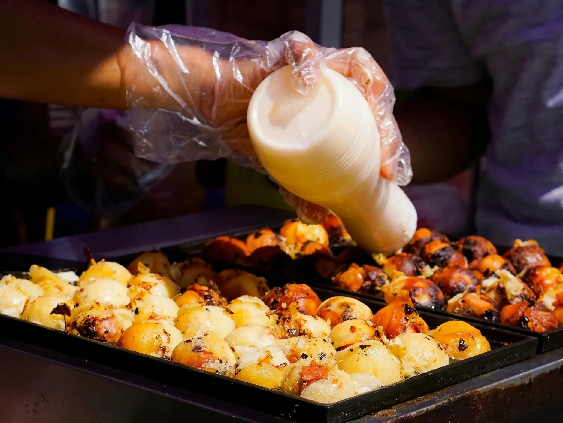 grilled takoyaki octopus balls, Japan
