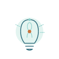 Illustration of a lightbulb with a smiling face