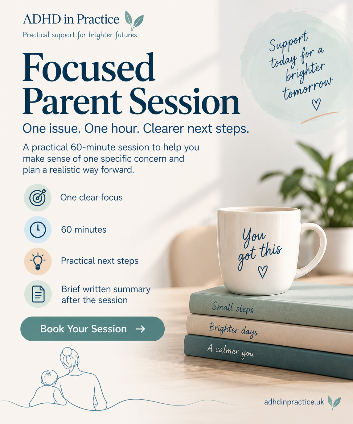 Focused Parent Session One issue. One hour. Clearer next steps.