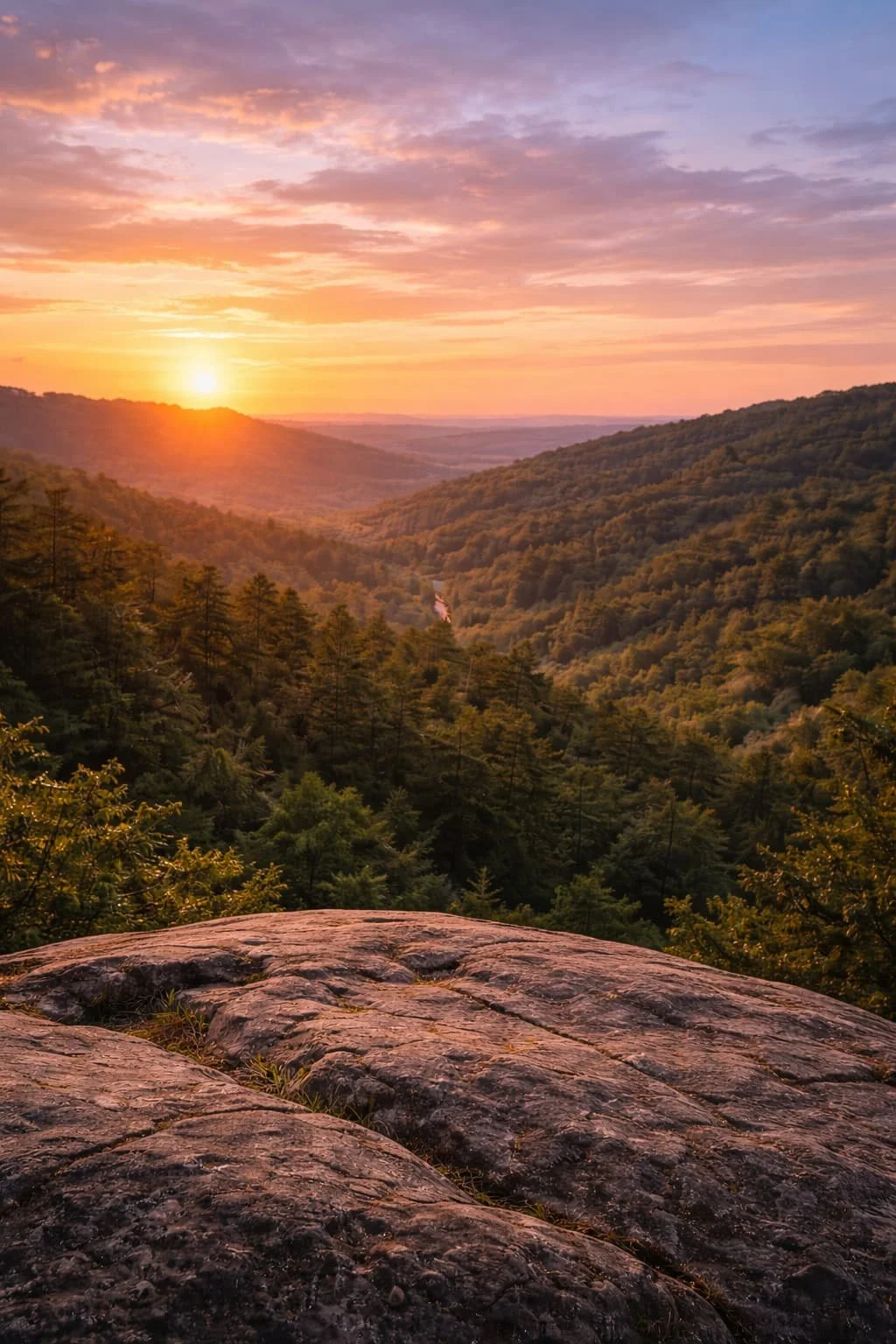sunset over mountains